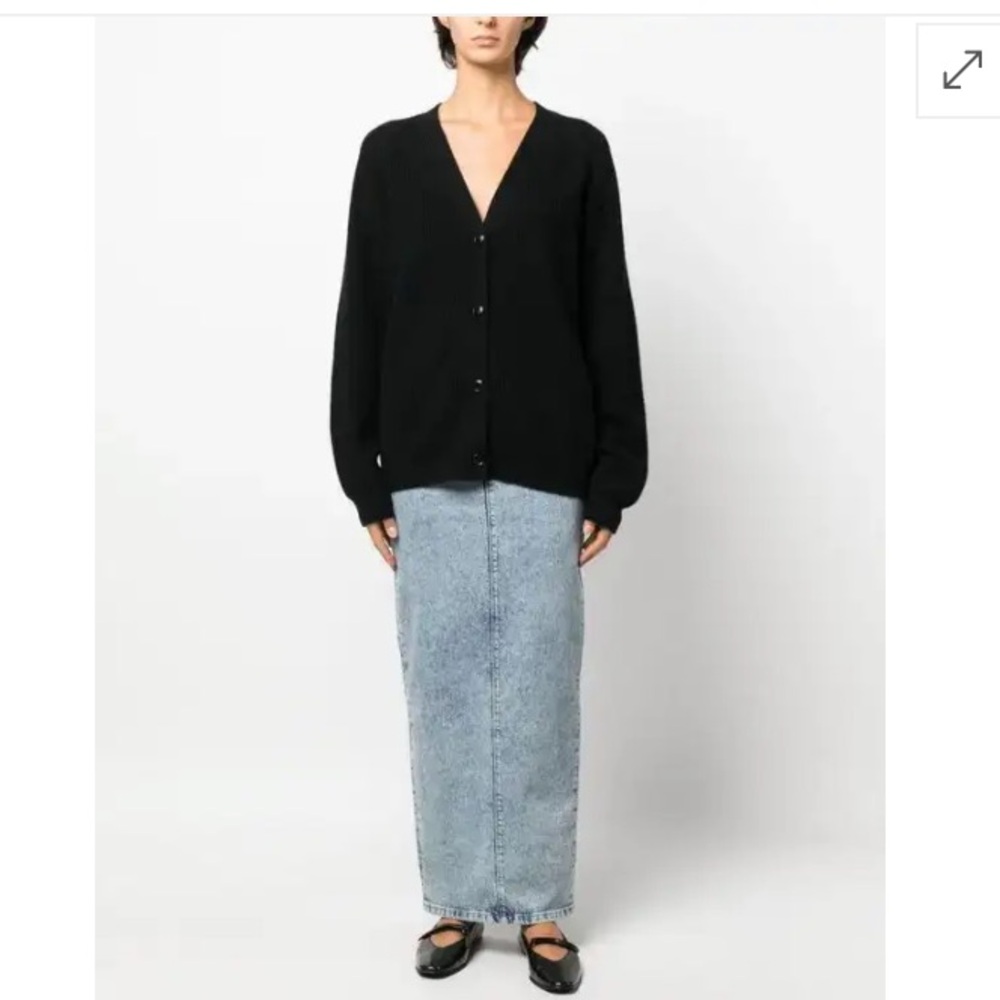 LOULOU STUDIO Leka V-Neck Ribbed Cashmere Cardigan-Small - Picture 8 of 11